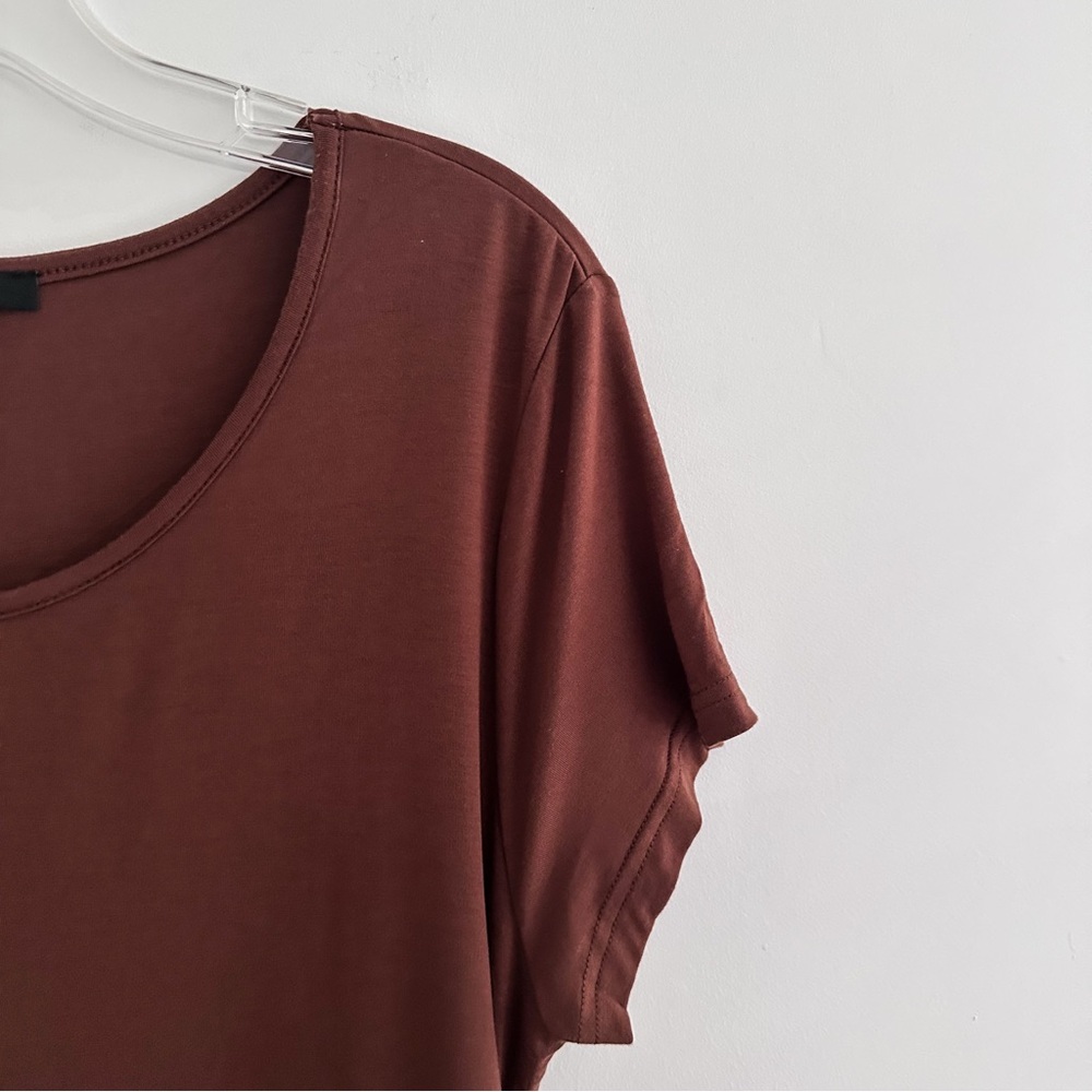 Quince Rust-Brown Short Sleeve Midi Dress - M - Picture 4 of 8